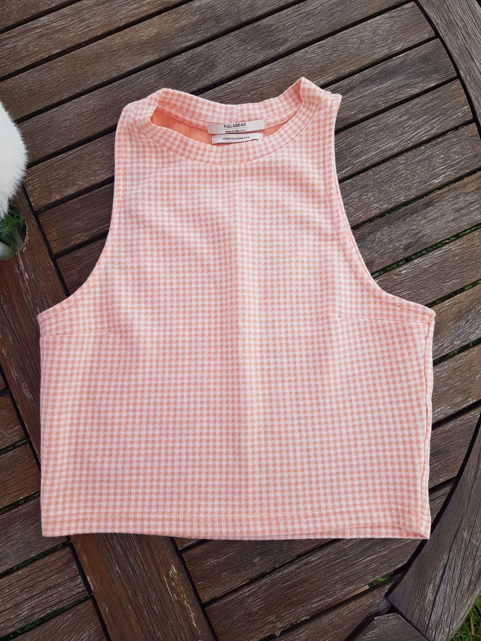 Top cropped cuadros vichy M
